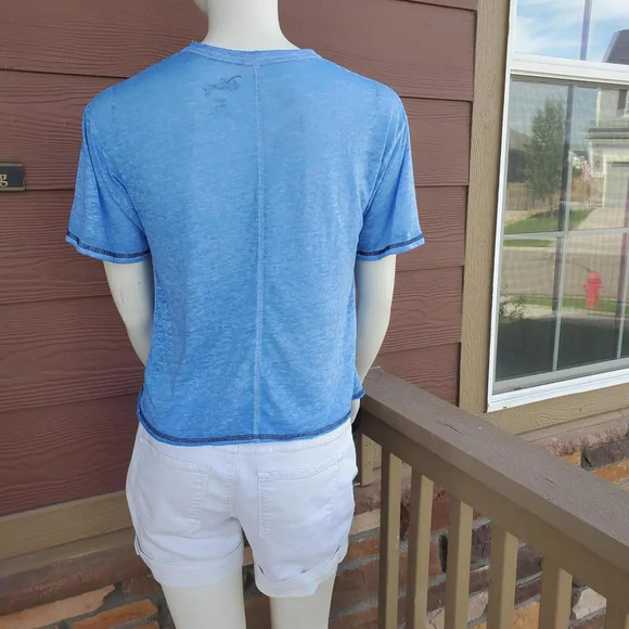 Disney Stitch Just One Of Those Days Tissue Thin Blue Graphic Tee T-Shirt XS - Picture 10 of 16